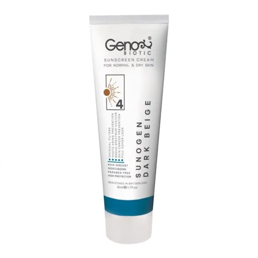 ضدآفتاب SPF50 پوست خشک بژ تیره حجم 50 میل ژنو بایوتیک