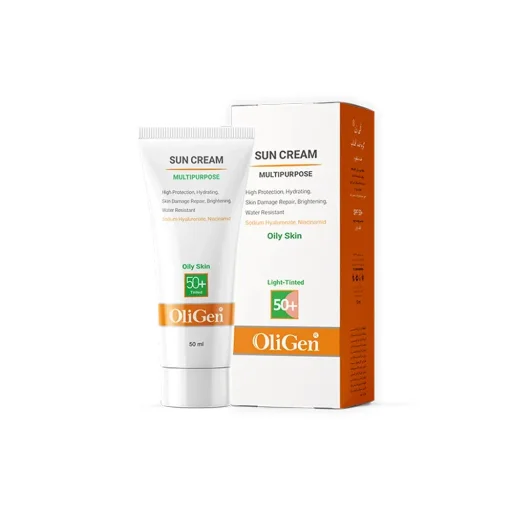 کرم ضدآفتاب SPF50 مناسب پوستهای چرب رنگی روشن حجم 50 میل الی ژن