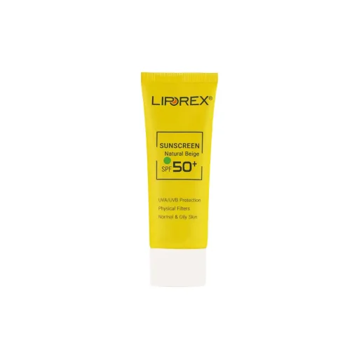 کرم ضدآفتاب SPF50 مناسب پوستهای چرب رنگی طبیعی حجم 40 میل لیپورکس