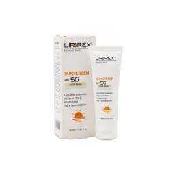 کرم ضدآفتاب SPF50 مناسب پوستهای خشک رنگی روشن حجم 40 میل لیپورکس