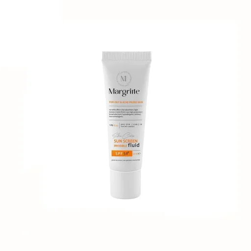 فلوئید ضدآفتاب SPF50 مناسب پوستهای چرب و مستعد آکنه حجم 50 میل مارگریت