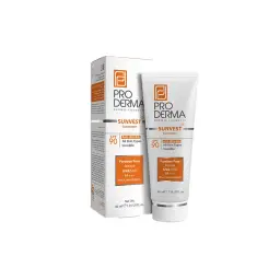 کرم ضد آفتاب و ضد چروک با SPF90 بی رنگ مناسب انواع پوست حجم 40 میل پرودرما