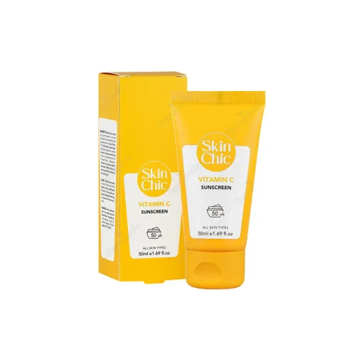 ضدآفتاب SPF50 حاوی ویتامین C مناسب انواع پوست حجم 50 میل اسکین شیک