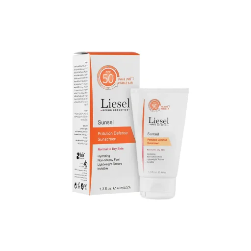 کرم ضدآفتاب SPF50 بژ طبیعی مناسب پوستهای خشک حجم 40 میل لایسل