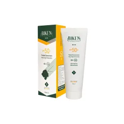 کرم ضدآفتاب SPF50+ رنگی مناسب پوستهای خشک شماره +1 حجم 50 میل بیکن