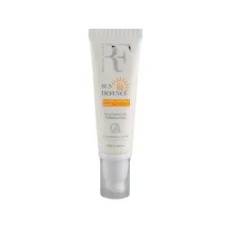 کرم ضد آفتاب با SPF50 بی رنگ مناسب پوست خشک و حساس حجم 50 میل آر اف