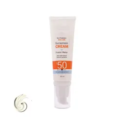 کرم ضد آفتاب با SPF50 بی رنگ فیوژن واتر مناسب انواع پوست حجم 50 میل ثمین