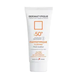 ضد آفتاب با SPF50 بی رنگ مدل فلوئید مت مناسب پوست چرب حجم 40 میل درماتیپیک