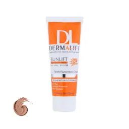 ضد آفتاب با SPF50 رنگی بژ طبیعی مدل Sunlift مناسب پوست چرب حجم 40 میل درمالیفت