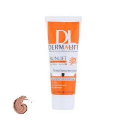 ضد آفتاب رنگی مدل SUNLIFT با SPF50 بژ طبیعی مناسب پوست چرب حجم 40 میل درمالیفت