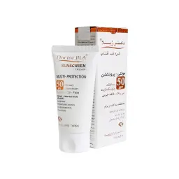 کرم ضد آفتاب با SPF50 بی رنگ مدل مولتی پروتکشن حجم 50 میل دکتر ژیلا