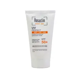 کرم ضد آفتاب با SPF50 بی رنگ مناسب پوست خشک و نرمال حجم 40 میل رزاکلین