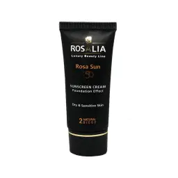 کرم ضد آفتاب با SPF50 رنگی بژ روشن مدل Rosa Sun مناسب پوست خشک حجم 40 میل رزالیا
