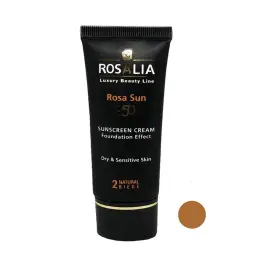 کرم ضد آفتاب با SPF50 رنگی بژ طبیعی مدل Rosa Sun مناسب پوست خشک حجم 40 میل رزالیا