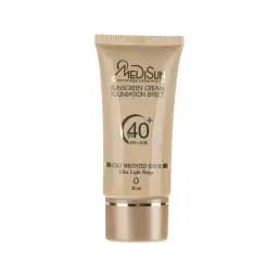 ضد آفتاب کرم پودری با SPF40 رنگی بژ خیلی روشن مناسب پوست چرب حجم 30 میل مدیسان