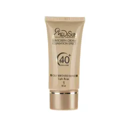 ضد آفتاب کرم پودری با SPF40 رنگی بژ روشن طرح قدیم 1404 مناسب پوست چرب حجم 30 میل مدیسان