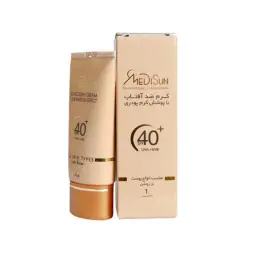 کرم ضد آفتاب با SPF40 رنگی بژ روشن مناسب انواع پوست حجم 30 میل مدیسان