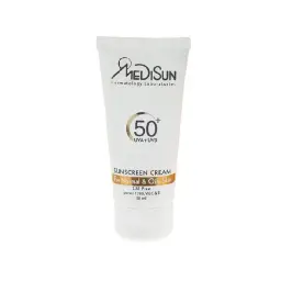 کرم ضد آفتاب با SPF50 بی رنگ بدون چربی حجم 50 میل مدیسان