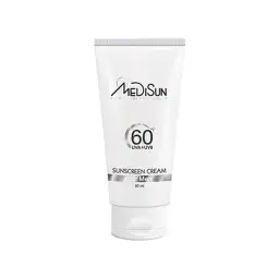 کرم ضد آفتاب با SPF60 بی رنگ آقایان مناسب انواع پوست حجم 50 میل مدیسان