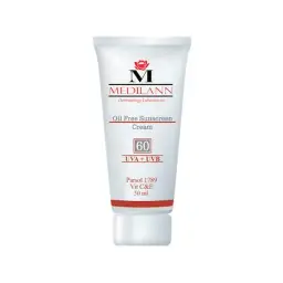 کرم ضد آفتاب با SPF60 رنگی مناسب پوست چرب حجم 50 میل مدیلن