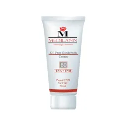 کرم ضد آفتاب با SPF60 رنگی پوست چرب حجم 50 میل مدیلن