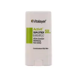 ضد آفتاب استیکی با SPF50 بی رنگ مدل Activit مناسب پوست چرب و مختلط وزن 20 گرم ویتالیر