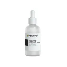 سرم پوست مدل Timevit حاوی 7 درصد گلایکولیک اسید مناسب پوست مختلط حجم 30 میل ویتالیر