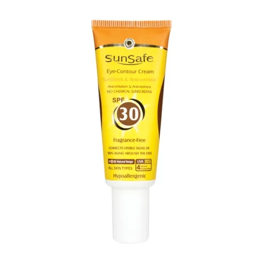 کرم دور چشم حاوی ضدآفتاب SPF30 بژ طبیعی حجم 20 میل سان سیف
