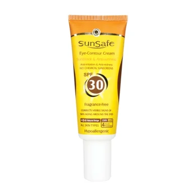 کرم ضد آفتاب با SPF30 دور چشم رنگی بژ طبیعی حجم 20 میل سان سیف