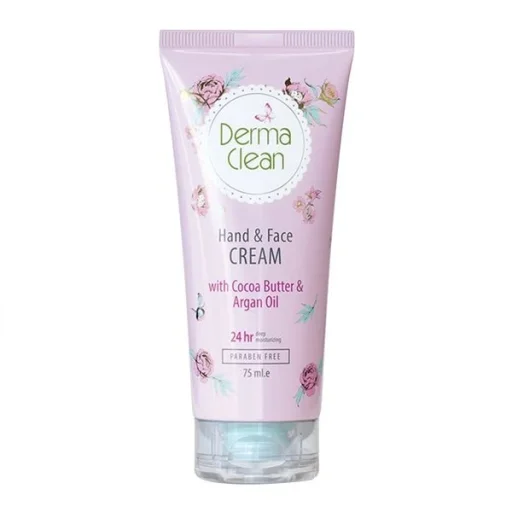 کرم دست و صورت حاوی کوکوباتر و روغن آرگان حجم 75 میل درماکلین