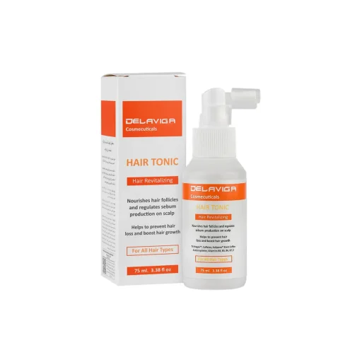 محلول تقویتکننده و محرک رشد مناسب انواع مو حجم 75 میل دلاویگا