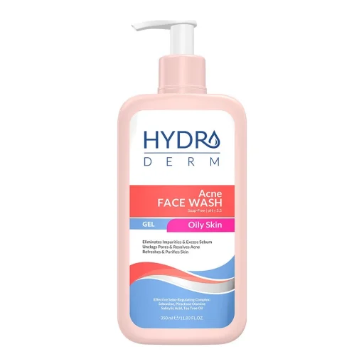 ژل شستشوی صورت پمپی مناسب پوستهای چرب و آکنهای حجم 350 میل هیدرودرم
