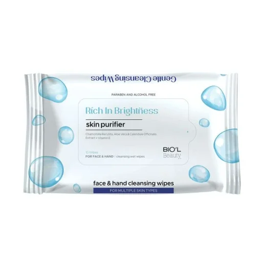 دستمال مرطوب پاککننده دست و صورت، انواع پوست مرطوبکننده 10 برگ بیول