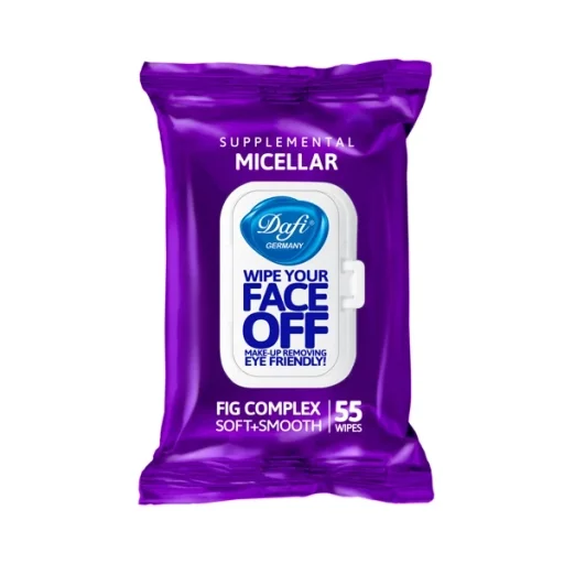 دستمال مرطوب پاککننده آرایش میسلار درب دار 55 برگ دافی