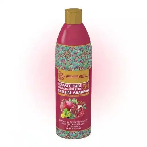 شامپو گیاهی انار و روغن هسته انگور 5 کاره حجم 400 میل هسل