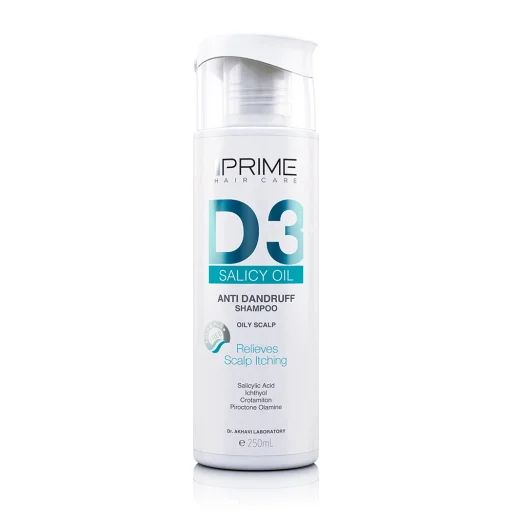 شامپو D3 ضدشوره پوست سرچرب حجم 250 میل پرایم