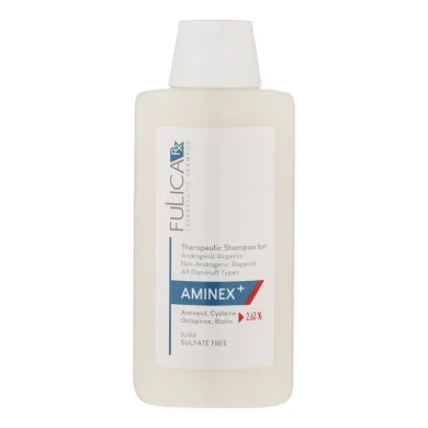 شامپو تقویت کننده و ضد ریزش مو مدل Aminex Plus بدون سولفات حجم 200 میل فولیکا آر ایکس