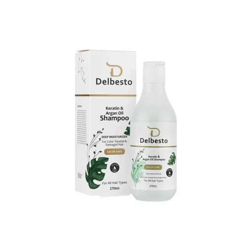 شامپو حاوی  کراتینه و روغن آرگان مناسب موهای رنگشده حجم 270 میل دلبستو