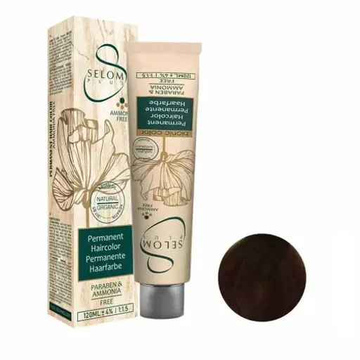 رنگ مو بدون آمونیاک کد 0-4 رنگ قهوهای متوسط حجم 120 میل سلوم