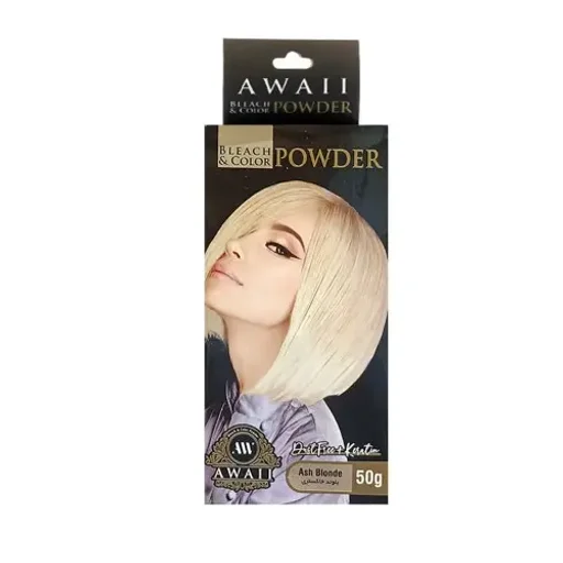 رنگ مو پودری رنگ بلوند خاکستری جعبه 50 گرم آوایی