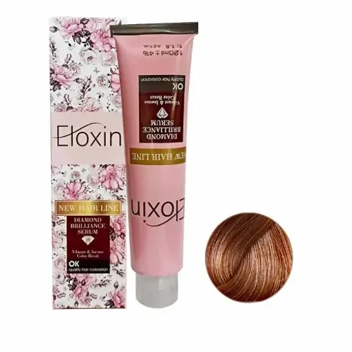 رنگ مو سری فندقی کد 75-7 رنگ بلوند فندقی متوسط حجم 120 میل الوکسین