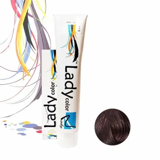 رنگ مو کد 35-5 رنگ قهوهای طلایی ماهاگونی روشن حجم 100 میل لیدی کالر