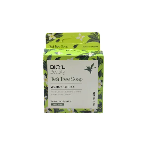 صابون آرایش پاککن شیرکرمی تی تری، ضدآکنه و چروک، پوستهای چرب 100 گرم بیول