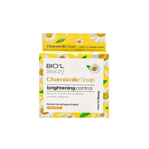 صابون آرایش پاککن شیرکرمی بابونه روشنکننده، انواع پوست 100 گرم بیول