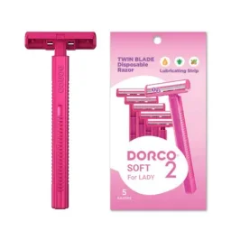 خودتراش زنانه 2 لبه صورتی مدل TG708PK-5P بسته 5 عددی دورکو