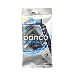 خود تراش 2 لبه مردانه طوسی مدل TG708 N بسته 5 عددی دورکو