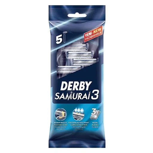 خود تراش مدل DB04 بسته 5 عددی سه لبه دربی