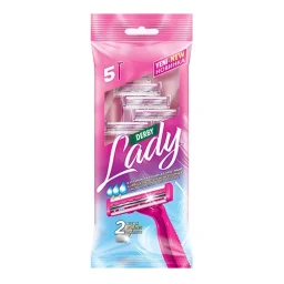 خود تراش مدل Lady بسته 5 عددی دو لبه دربی