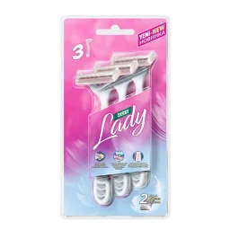 خود تراش مدل Lady بسته 3 عددی دو لبه دربی