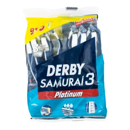 خود تراش مدل Samurai 3 بسته 12 عددی سه لبه دربی